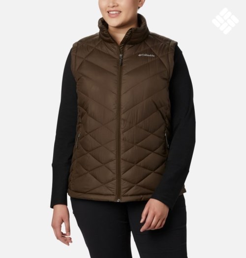 Women's Columbia Heavenly Vest Dark Brown | Plus Size CA-G8016